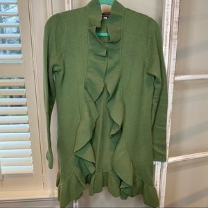 Cashmere ruffle cardigan